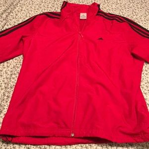 Red ADIDAS tracksuit jacket, only worn a few times
